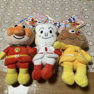 호빵맨 봉제 인형 프리치이 콩 3체 세트 택 포함 새상품