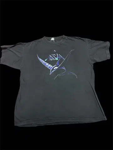 가슴 너비 63 빈티지 밴딩 T셔츠 아쿠아 유럽 투어 귀 페이드