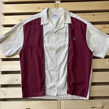 90s unknown / 오픈 카라 셔츠 레이온 디자인 구제 의류