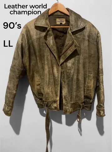 Leather World champion 90's 가죽 자켓 LL