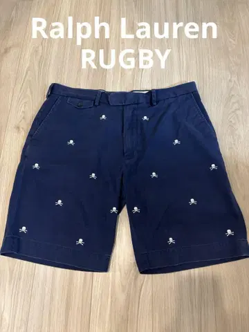 RUGBY 스컬 자수 네이비 숏팬츠