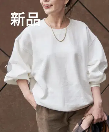 택 포함 새상품 Simplicite 오버 사이즈 기모 풀오버 화이트