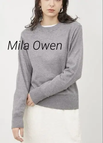 새상품급 Mila Owen 울 블렌드 베이직 크루넥 니트 그레이
