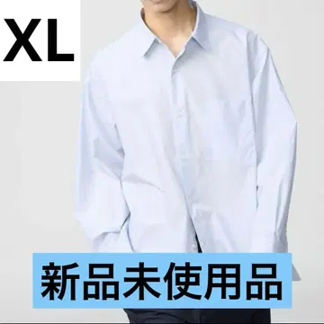 미사용 새상품 UNIQLO C 브로드 오버사이즈 셔츠 블루 스트라이프