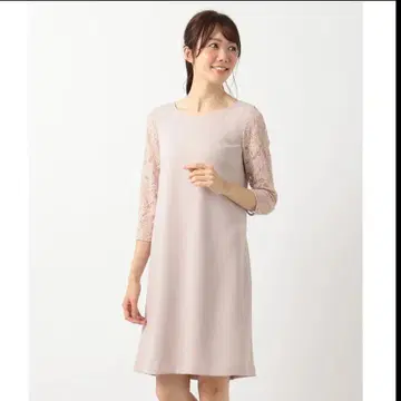 택 포함 새상품 M 쿠미교쿠 쿠미쿄쿠 더블 크로스 새틴 원피스 핑크