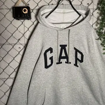 GAP 갭 맨투맨 풀오버 후드티 아치 로고 자수 그레이 M