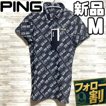 [팔로우 할인] 새상품 PING 바이어스 로고 자카드 반팔 피케 셔츠 M