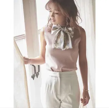eimy istoire 스카프 디자인 슬리브리스 니트 풀오버