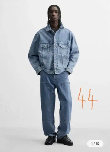 미사용 새상품 ZARA 카펜터 데님 팬츠 사이즈 44 더블니