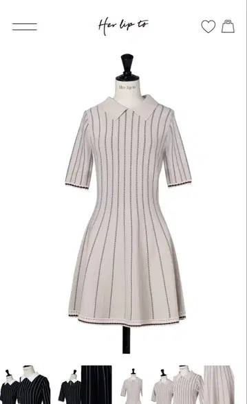 herlipto Striped Jacquard Knit Dress
