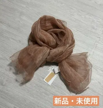 스콧 클럽 시어 숄 스톨 핑크 실크 새상품