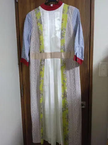 아델리 ADELLY 패치워크 원피스 빨간색