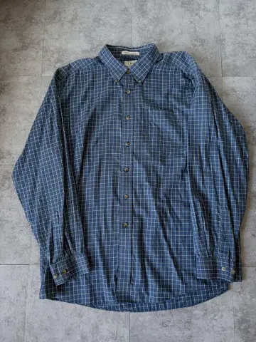 L.L.Bean 체크 무늬 긴팔 셔츠 블루 계열