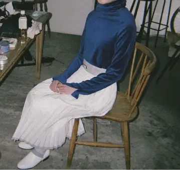 택 포함 새상품 플리츠 스커트 화이트 ritsukokarita