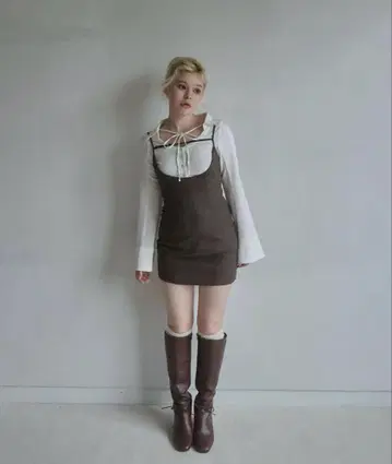 AND MARY Betty 레이어드 체크 드레스