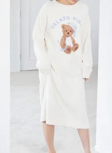 젤라토 피케 GOOD NIGHT BEAR JQD 원피스 화이트