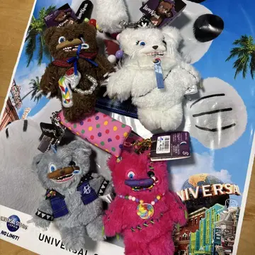 usj 하미곰 스트랩 포함 마스코트 키체인 4개 세트