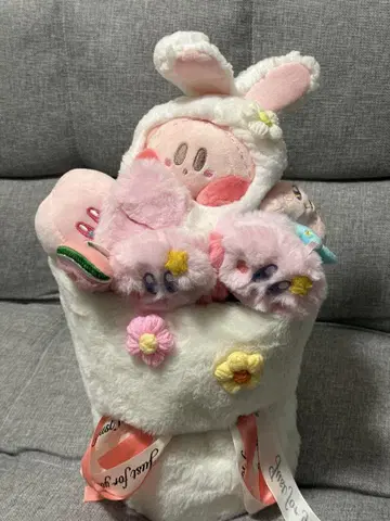 커비 봉제 인형 토끼 귀 포함