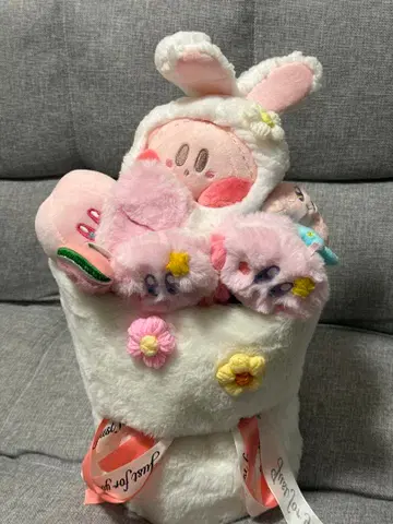 커비 봉제 인형 토끼 귀 포함