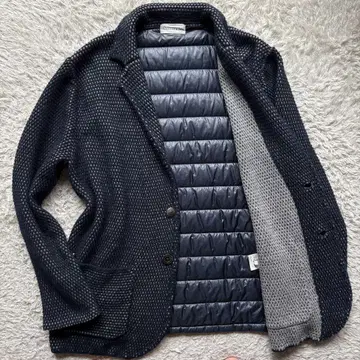 레어 2XL 사이즈 santa fe 충전솜 절개 니트 자켓 네이비