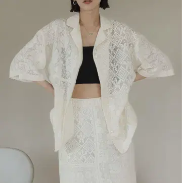 LOWRYS FARM 패치워크 레이스 셔츠
