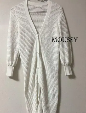 MOUSSY 립플루프 가디건 화이트