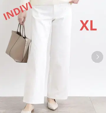 새상품 INDIVI 와이드 스트레이트 팬츠