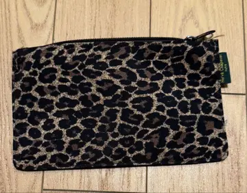 에르베샤 펠리에 레오파드 무늬 지퍼 달린 파우치
