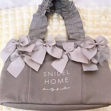 SNIDEL HOME 리본백 토트백 캔버스 그레이