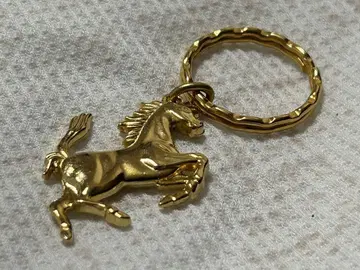 레어 Ferrari 페라리 말 모양 키링 금 도금 1