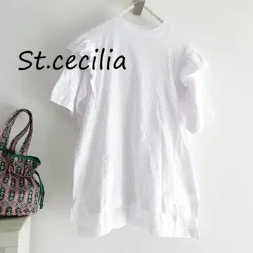 St.cecilia 세인트세실리아 T셔츠 프릴 풀오버 화이트