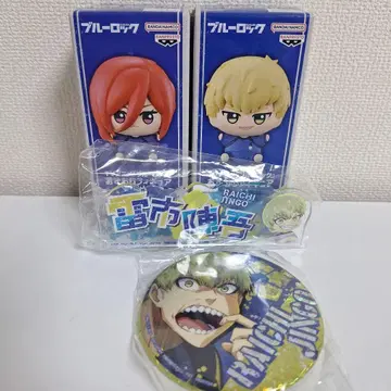 4 블루 록 앉은 피규어 라이치 진고 치기리 효마 캔뱃지