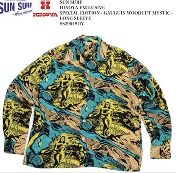 SUN SURF GAUGUIN WOODCUT 긴팔 셔츠 히노야 별주