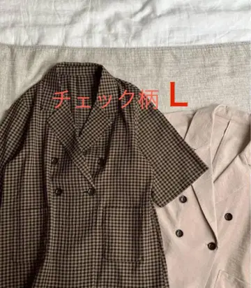 시마무라 choco 테일러드 자켓 체크 무늬 L 사이즈