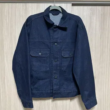 다크 네이비 데님 자켓 버튼 프론트