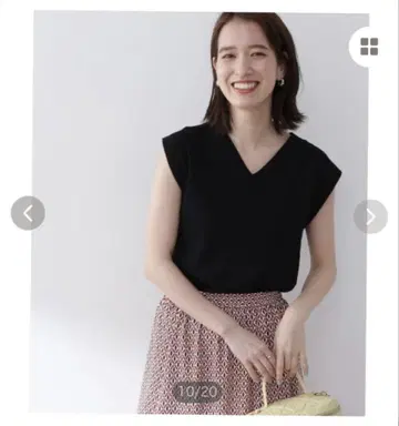 [ 새상품급 ] N. 내추럴 뷰티 베이직 총알 V넥 슬리브리스 니트