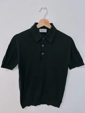 JOHN SMEDLEY 블랙 반팔 피케 셔츠