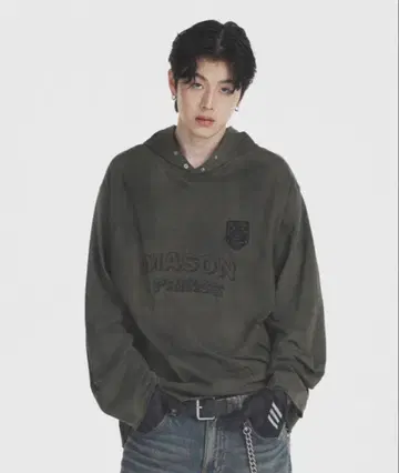 [ MASONPRINCE ] 오버 사이즈 데미지 워시 가공 롱 T
