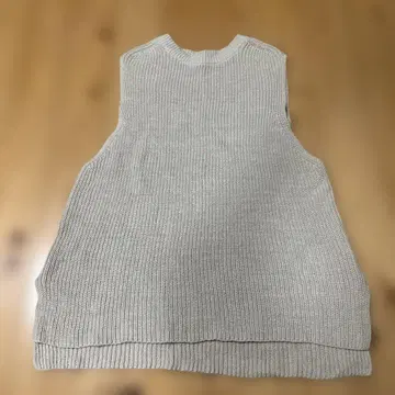 kagure 린넨코튼 니트 베스트 베이지