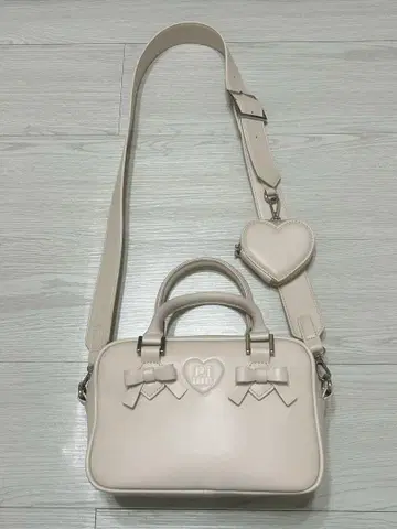 pium 하트 파우치 포함 미니 리본 복조리 백