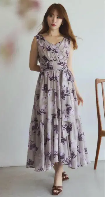 herlipto Anemone Cache-Coeur Long Dress