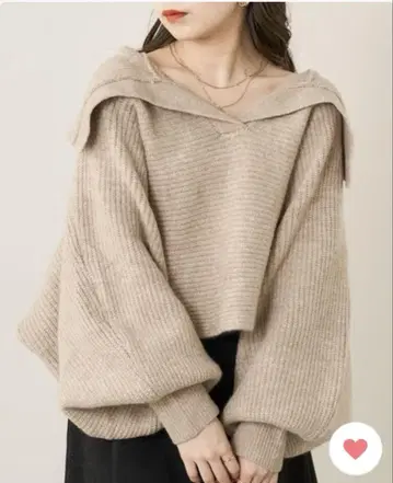 Chico 숏 기장 세일러 카라 니트