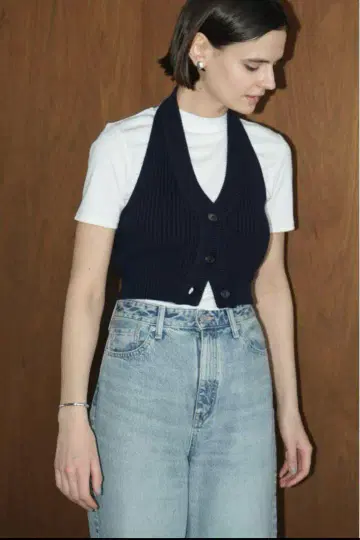 CLANE HALTER NECK BUSTIER KNIT TOPS