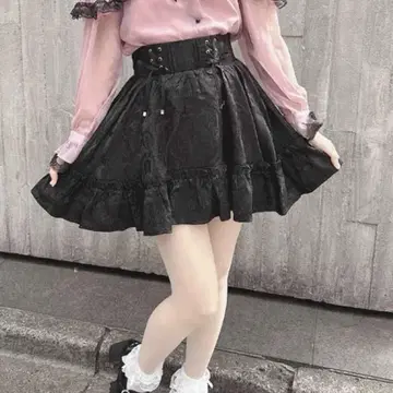 ROJITA 레이스업 자카드 스커트