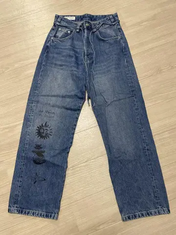 ALL CAPS STUDIO X ZARA 프린트 배기 데님 29인치