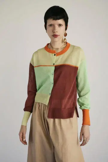 HeRIN.CYE Asymmetry line cardigan