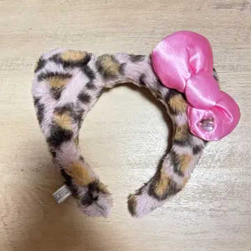 유니버설 키티 리본 머리띠 핑크 레오파드 무늬 키티 Kitty