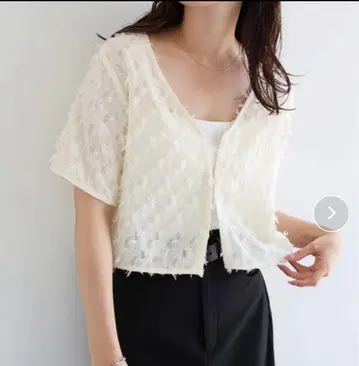 Freesia by andme 컷 프린지 2way 시어 탑 아이보리