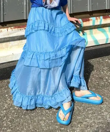 [ Alley by wcloset ] 풍성한 프릴 티어드 시어 스커트