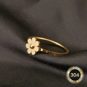 앤티크 심플 꽃 모티브 골드링